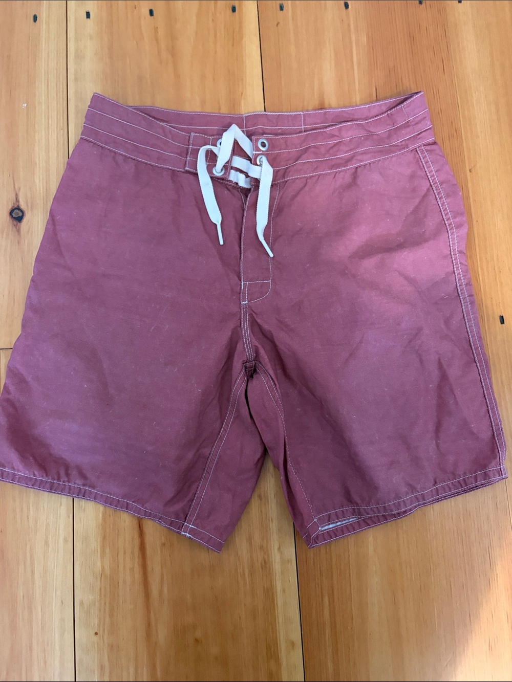 Men's vintage wash red/burgundy birdwells made in usa.